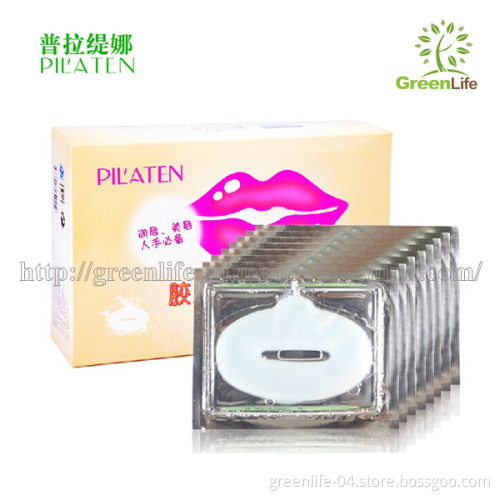 Year Crystal Collagen Powder Gold Lips Mask Pilaten Sleep Mask Sleeping Lips Patch 20PCS=10package/Free Shipping